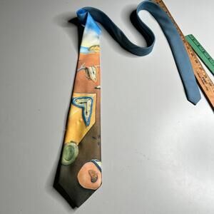 90s Vintage Ralph Marlin Art Graphic Necktie Made USA Tie Vintage Salvadore Dali